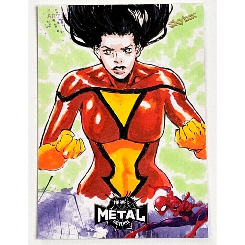 2022 MARVEL METAL UNIVERSE SPIDER-MAN - SPIDER-WOMAN SKETCH CARD 1/1 JOMAR BULDA